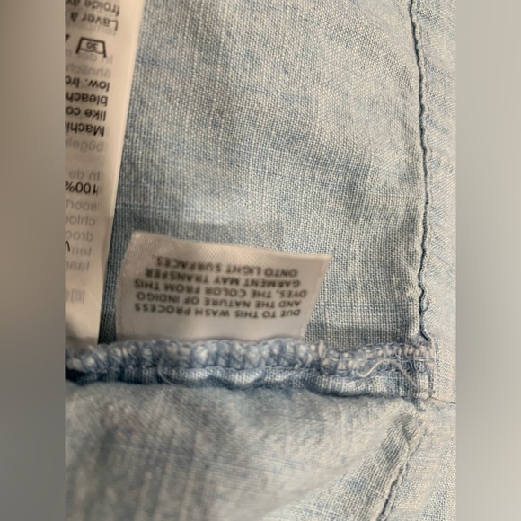 Madewell Chambray Button Up Sundress with Tie Straps, Size: - Picture 12 of 13